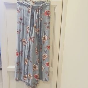 Cotton Candy Floral Flowy Split Leg Pants